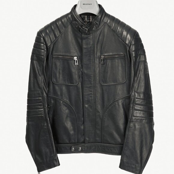 Belstaff Weybridge Black Hand Waxed Leather Quilted Moto Jacket - Picture 2 of 15